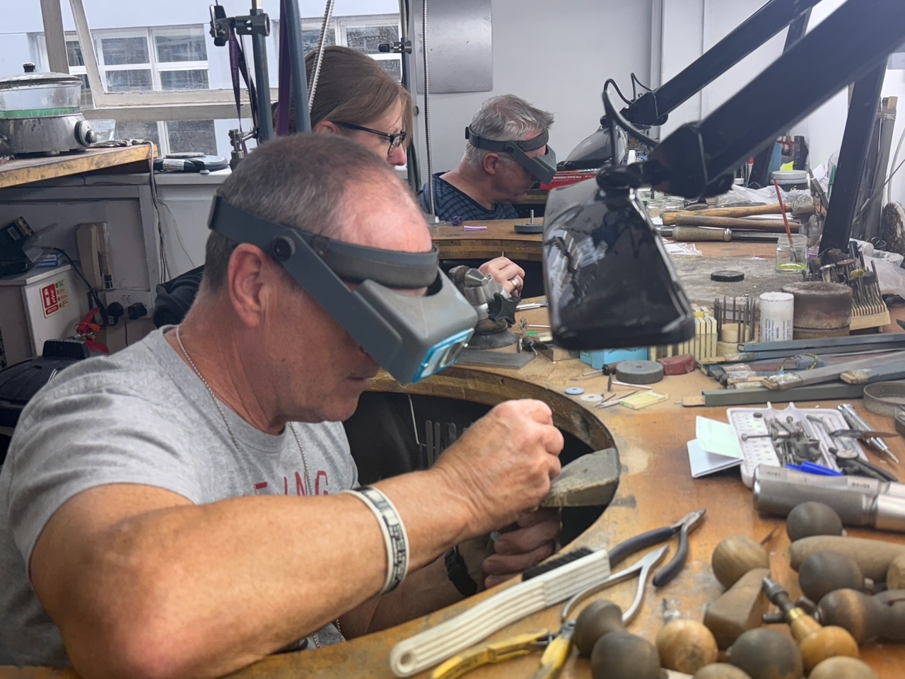 Vincent working at the bench